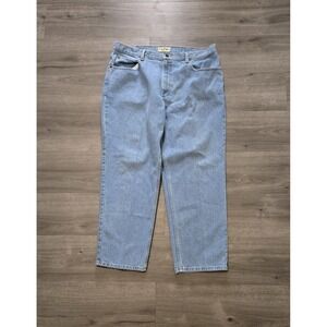 LL Bean Men's Denim Jeans Sz 38x29 Relaxed Fit Light Blue 100% Cotton High Rise